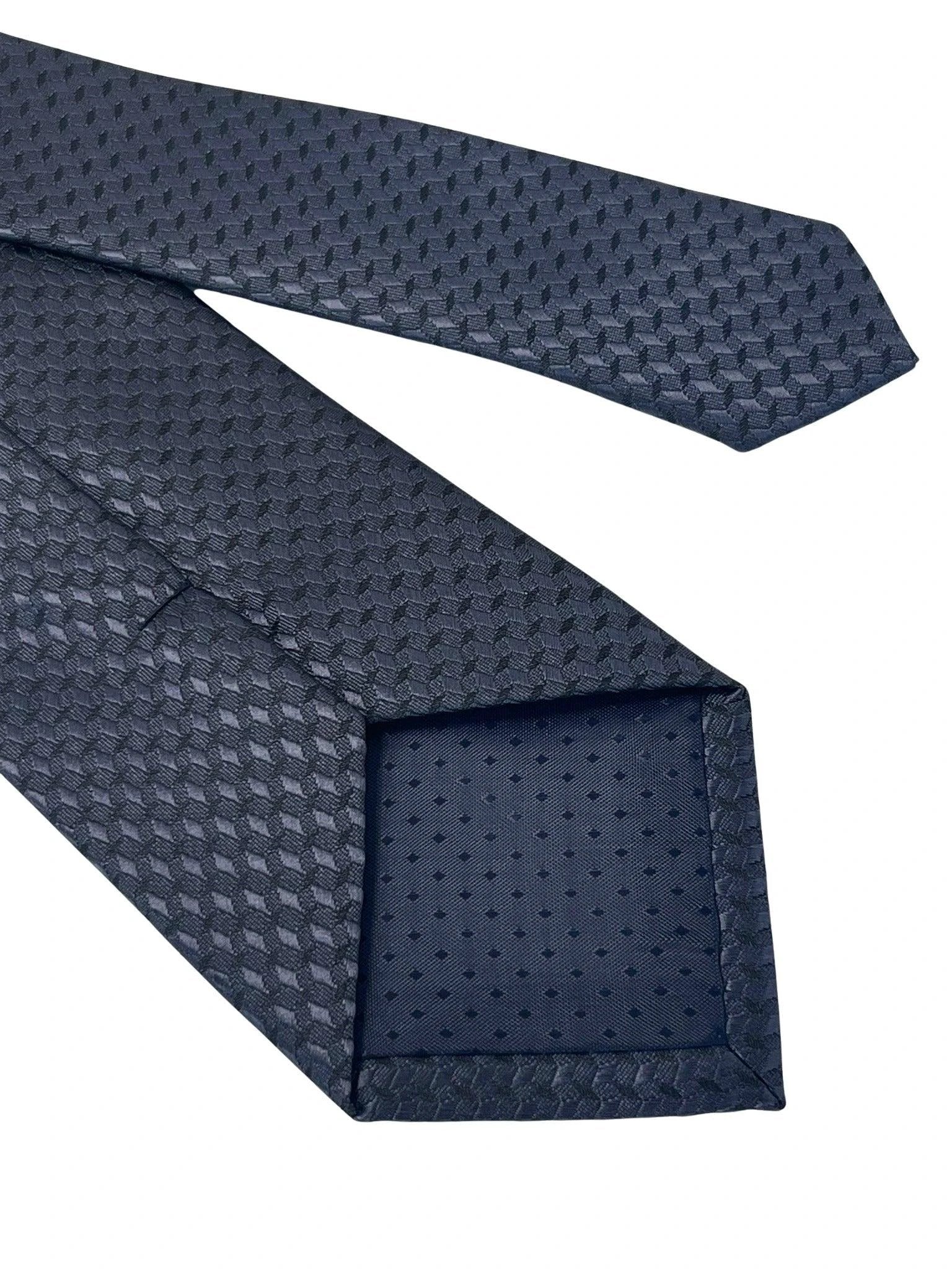 dark charcoal grey tie with geometric design by Frederick Thomas Handmade Mens Ties