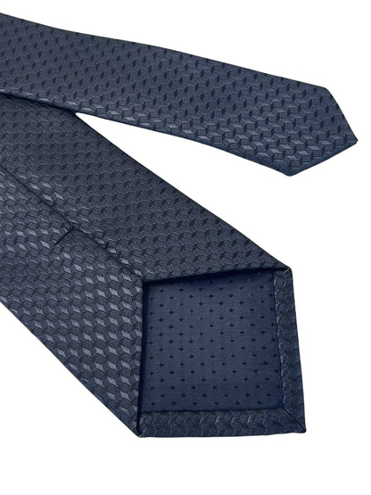 dark charcoal grey tie with geometric design by Frederick Thomas Handmade Mens Ties