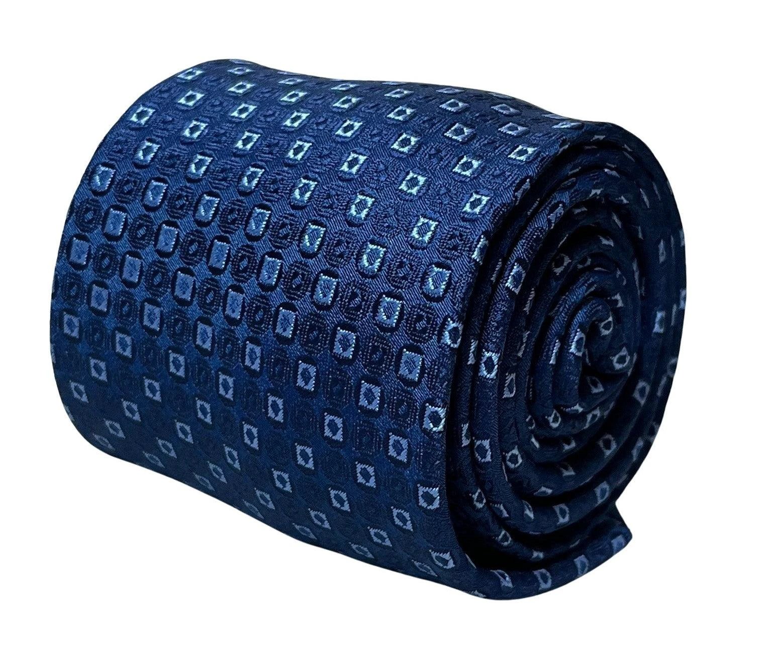 Dark Blue Navy Tie With Square Spotted Design - Handmade Craftsmanship For Subtle, Enduring Professional Style by Frederick Thomas Handmade Mens Ties