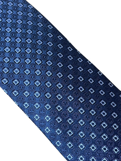 Dark Blue Navy Tie With Square Spotted Design - Handmade Craftsmanship For Subtle, Enduring Professional Style by Frederick Thomas Handmade Mens Ties