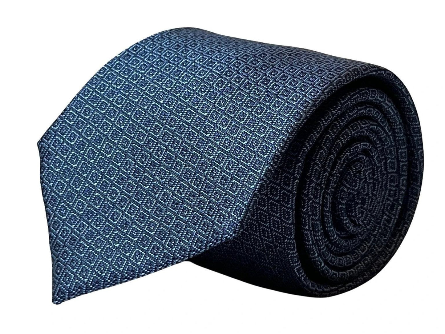 Frederick Thomas Handmade Tie Midnight Blue Grey Snakeskin Design For Elegant Professional Style by Frederick Thomas Handmade Mens Ties