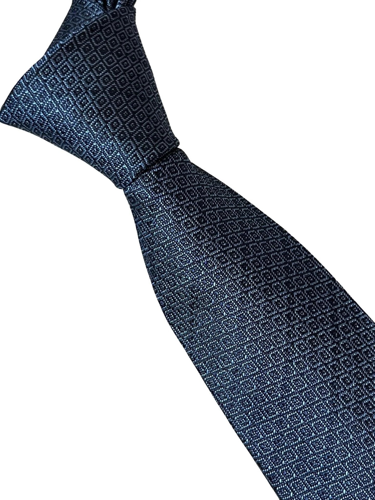 Frederick Thomas Handmade Tie Midnight Blue Grey Snakeskin Design For Elegant Professional Style by Frederick Thomas Handmade Mens Ties