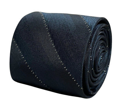 Black Tie With Fine Glitter Stripe - Handcrafted For The Luxury Professional Man by Frederick Thomas Handmade Mens Ties