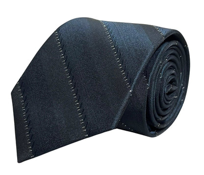 Black Tie With Fine Glitter Stripe - Handcrafted For The Luxury Professional Man by Frederick Thomas Handmade Mens Ties