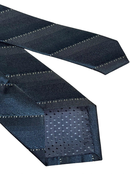 Black Tie With Fine Glitter Stripe - Handcrafted For The Luxury Professional Man by Frederick Thomas Handmade Mens Ties