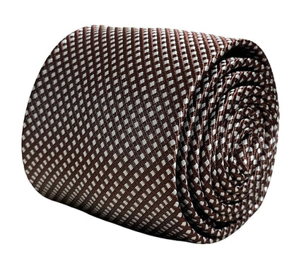 Chocolate Coffee Brown Tie With White Pin Spots - Handmade Luxury For The Modern Professional by Frederick Thomas Handmade Mens Ties