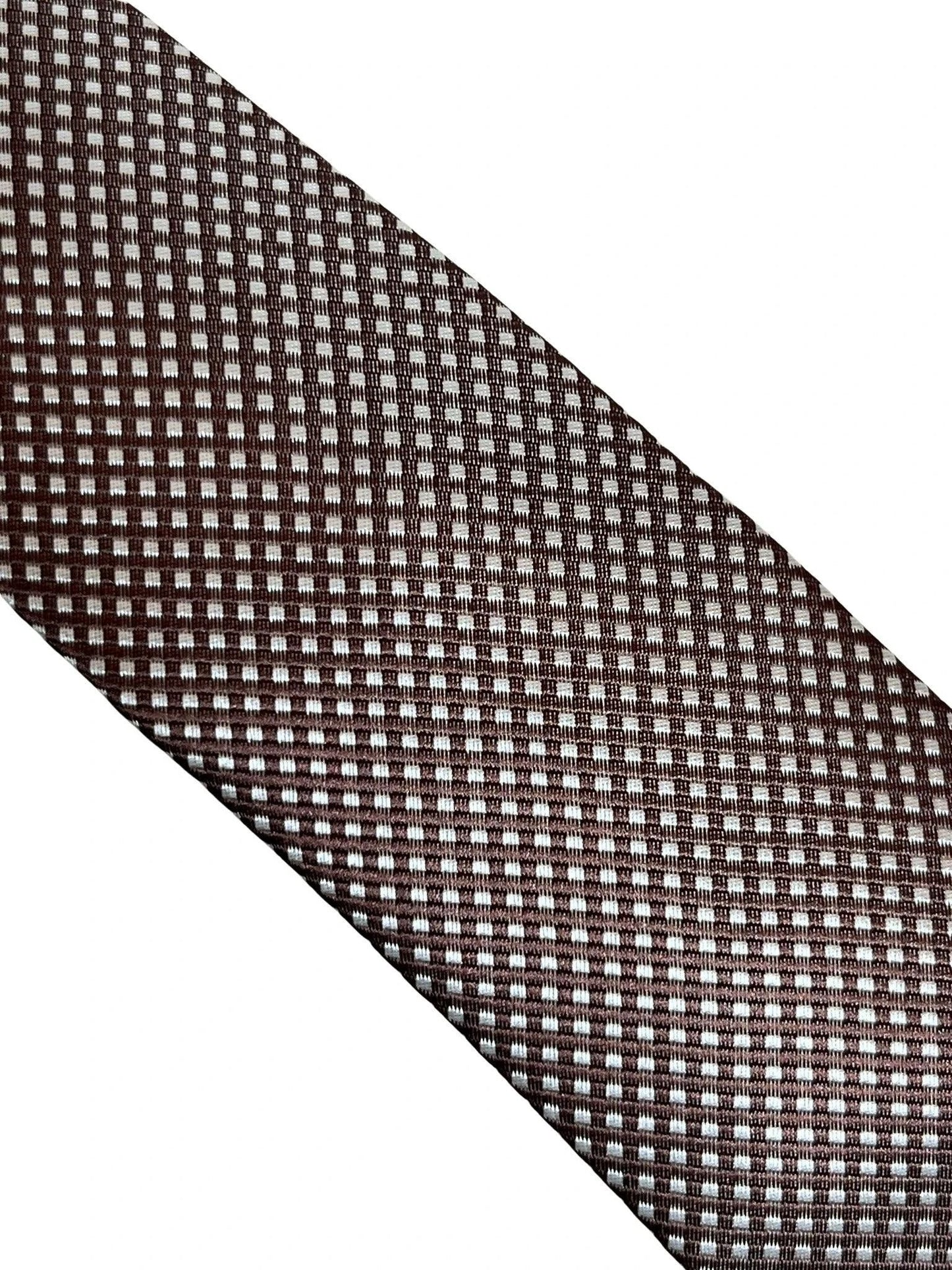 Chocolate Coffee Brown Tie With White Pin Spots - Handmade Luxury For The Modern Professional by Frederick Thomas Handmade Mens Ties
