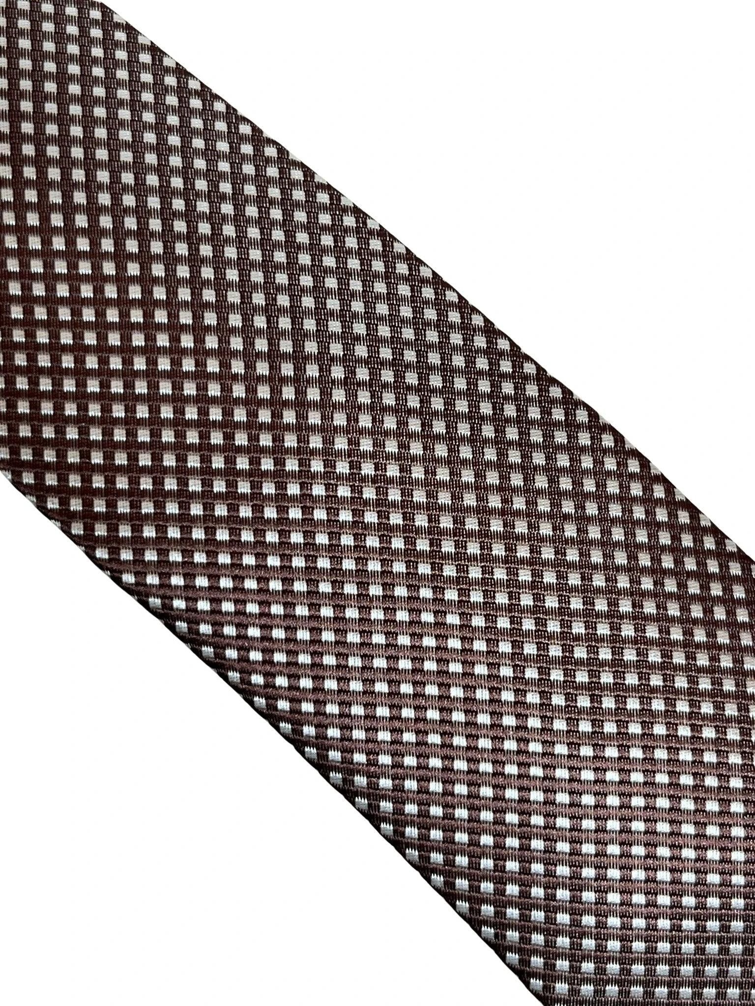 Chocolate Coffee Brown Tie With White Pin Spots - Handmade Luxury For The Modern Professional by Frederick Thomas Handmade Mens Ties
