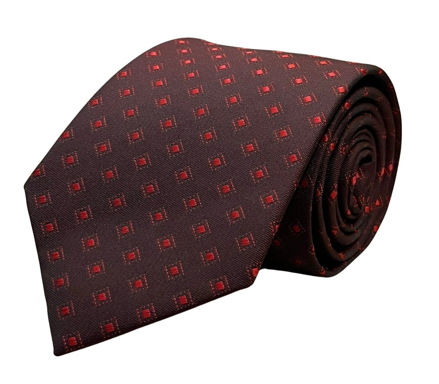 Chocolate Coffee Brown Tie With Red Polka Dots - Handmade Luxury Accessory For The Modern Professional by Frederick Thomas Handmade Mens Ties