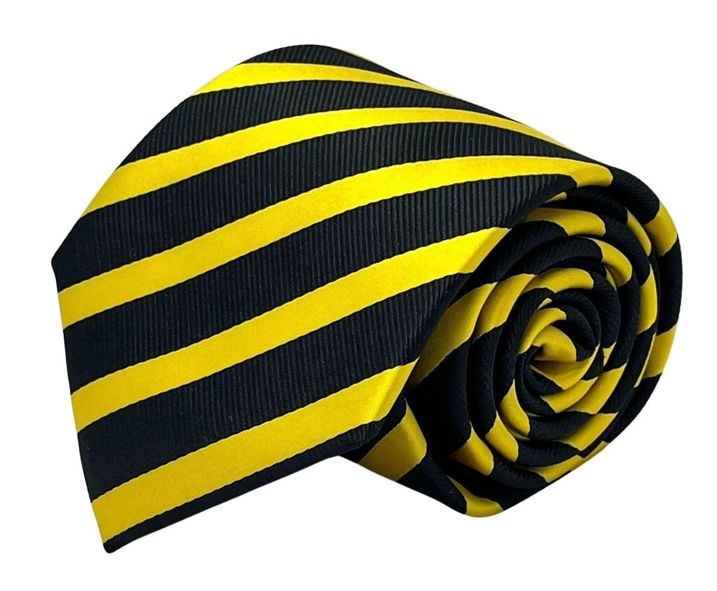 black and yellow gold club striped tie by Frederick Thomas Handmade Mens Ties