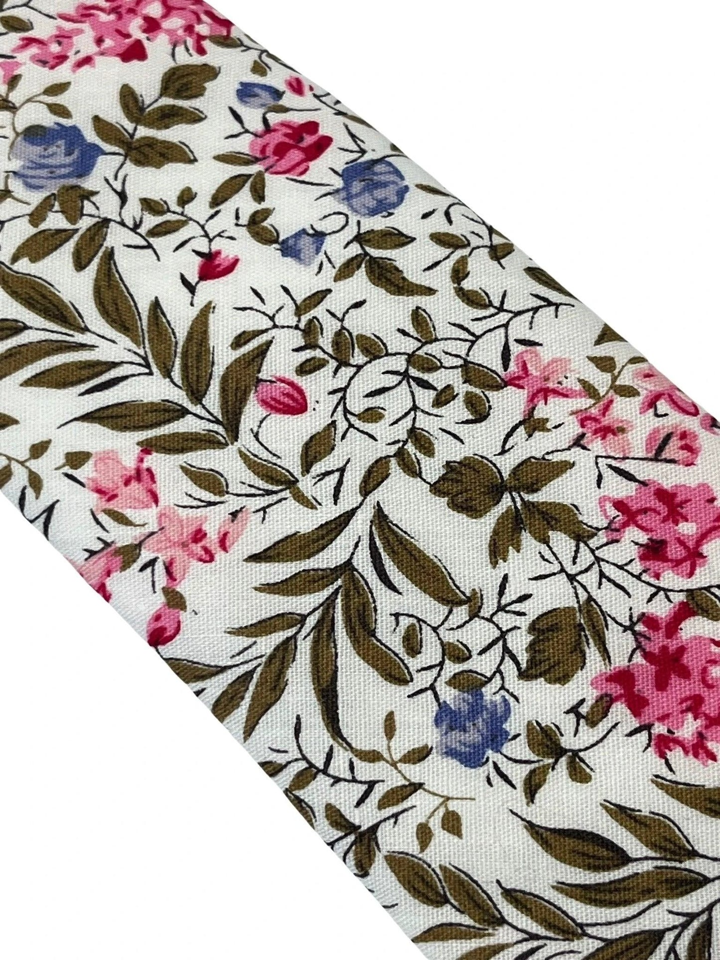 Ivory Pink Cotton Tie With English Wildflower Garden Design - Handcrafted Statement Piece For Weddings And Formal Wear by Frederick Thomas Handmade Mens Ties