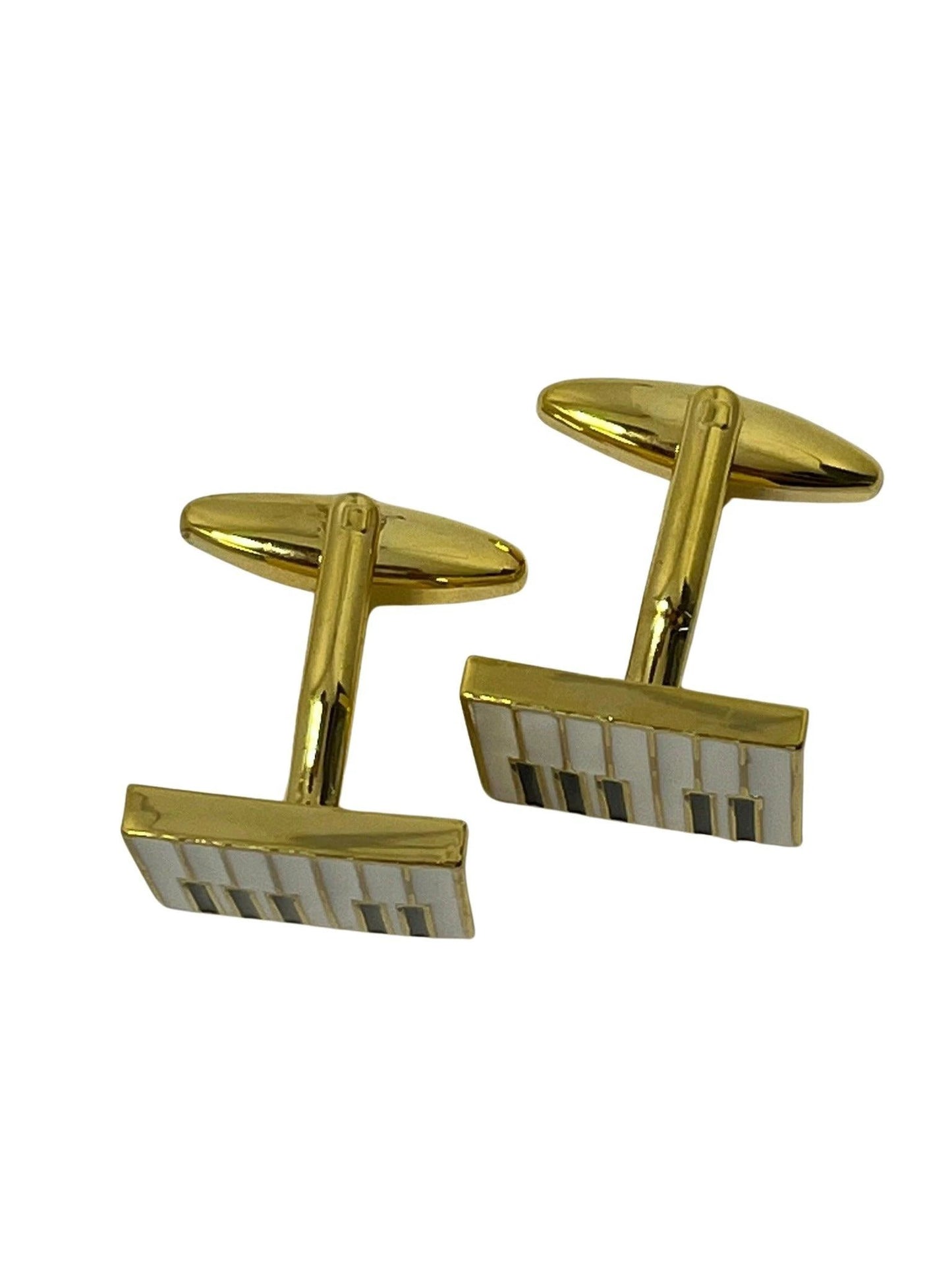 piano keys gold style cufflinks by Frederick Thomas Handmade Mens Ties
