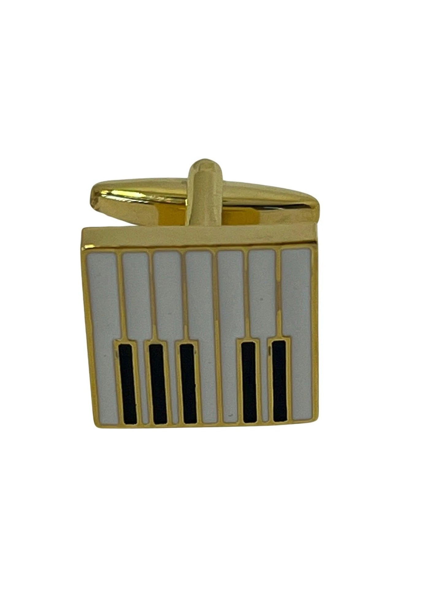 piano keys gold style cufflinks by Frederick Thomas Handmade Mens Ties