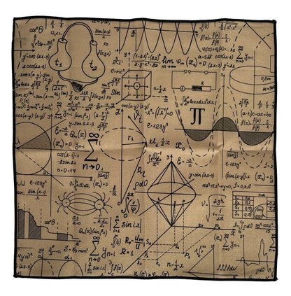Frederick Thomas Maths Equation Beige Gold Pocket Square - Handmade 100% Cotton With Subtle Gold Maths Equation Motif by Frederick Thomas Handmade Mens Ties