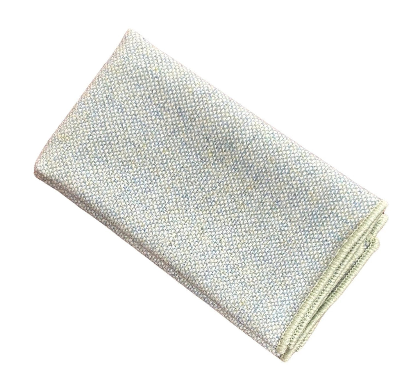 Frederick Thomas Mint Pistachio Wool Pocket Square With Blue Flecks - Handmade Premium Accessory For Modern Gentlemen by Frederick Thomas Handmade Mens Ties