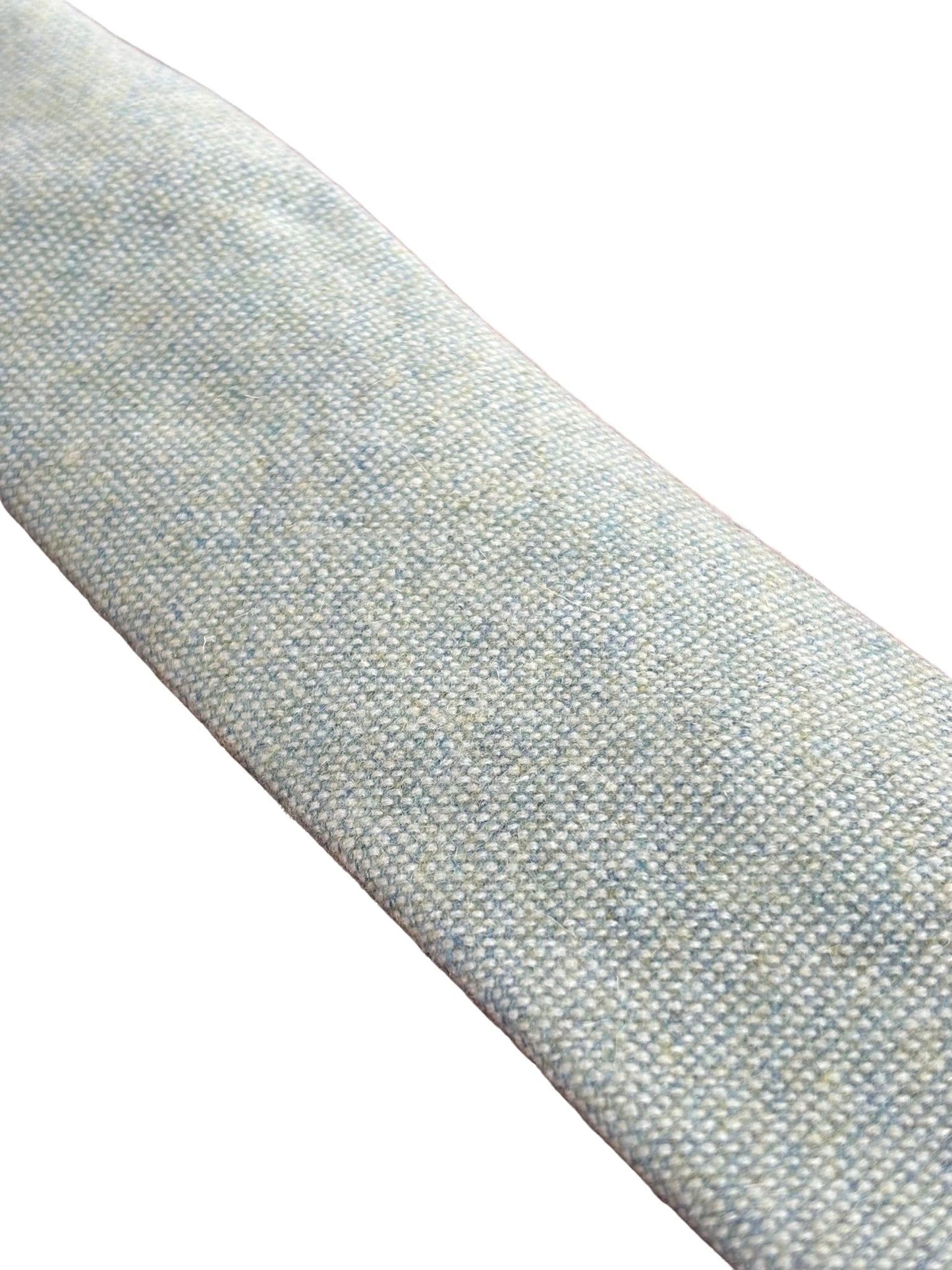 Mint Pistachio Wool Tie with Blue Flecks by Frederick Thomas Handmade Mens Ties