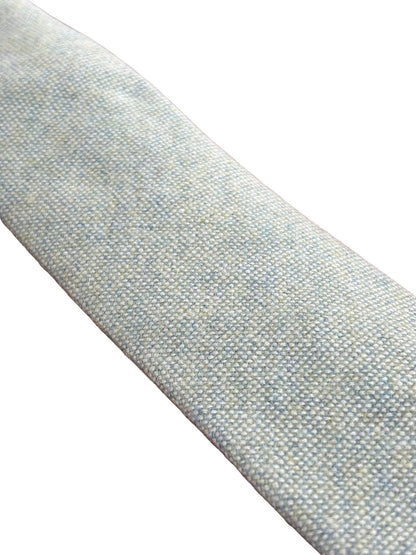 Mint Pistachio Wool Tie with Blue Flecks by Frederick Thomas Handmade Mens Ties