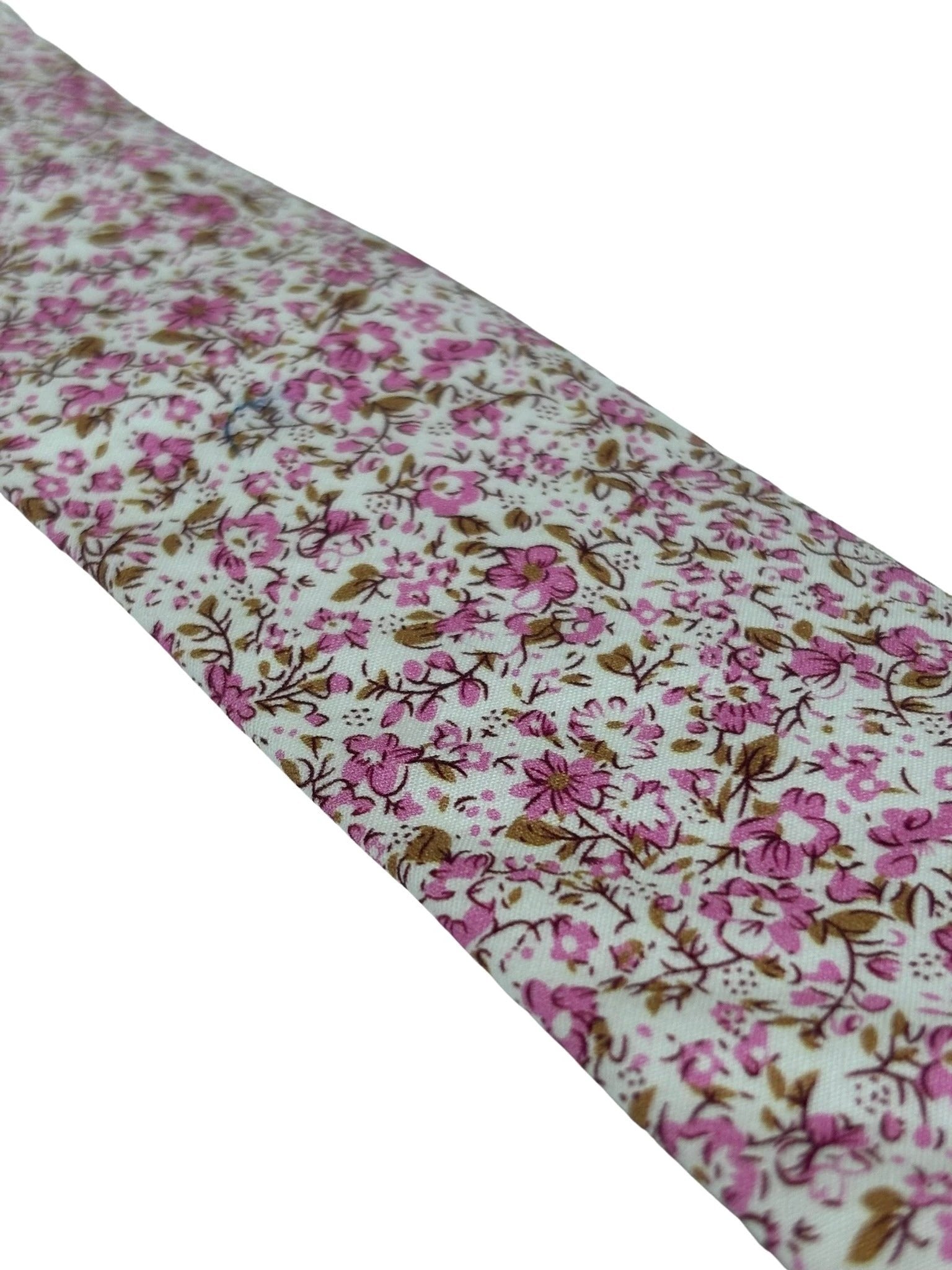 Ivory Cotton Tie - Subtle Pink English Wildflower Garden Design For Refined Professional Style In Meetings by Frederick Thomas Handmade Mens Ties