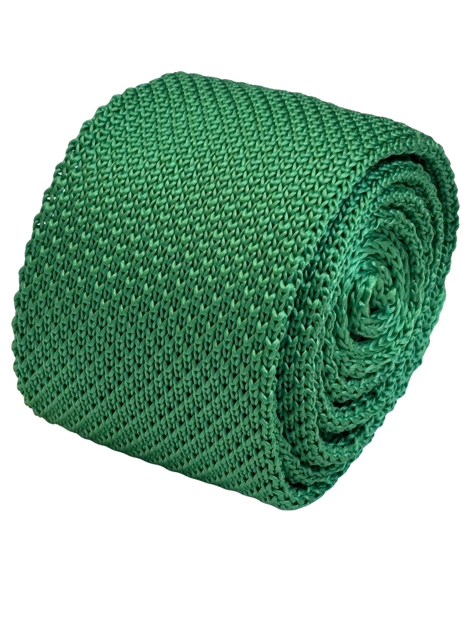 Bright Emerald Green Knitted Tie By Frederick Thomas - Handcrafted Precision For Contemporary Business Attire by Frederick Thomas Handmade Mens Ties