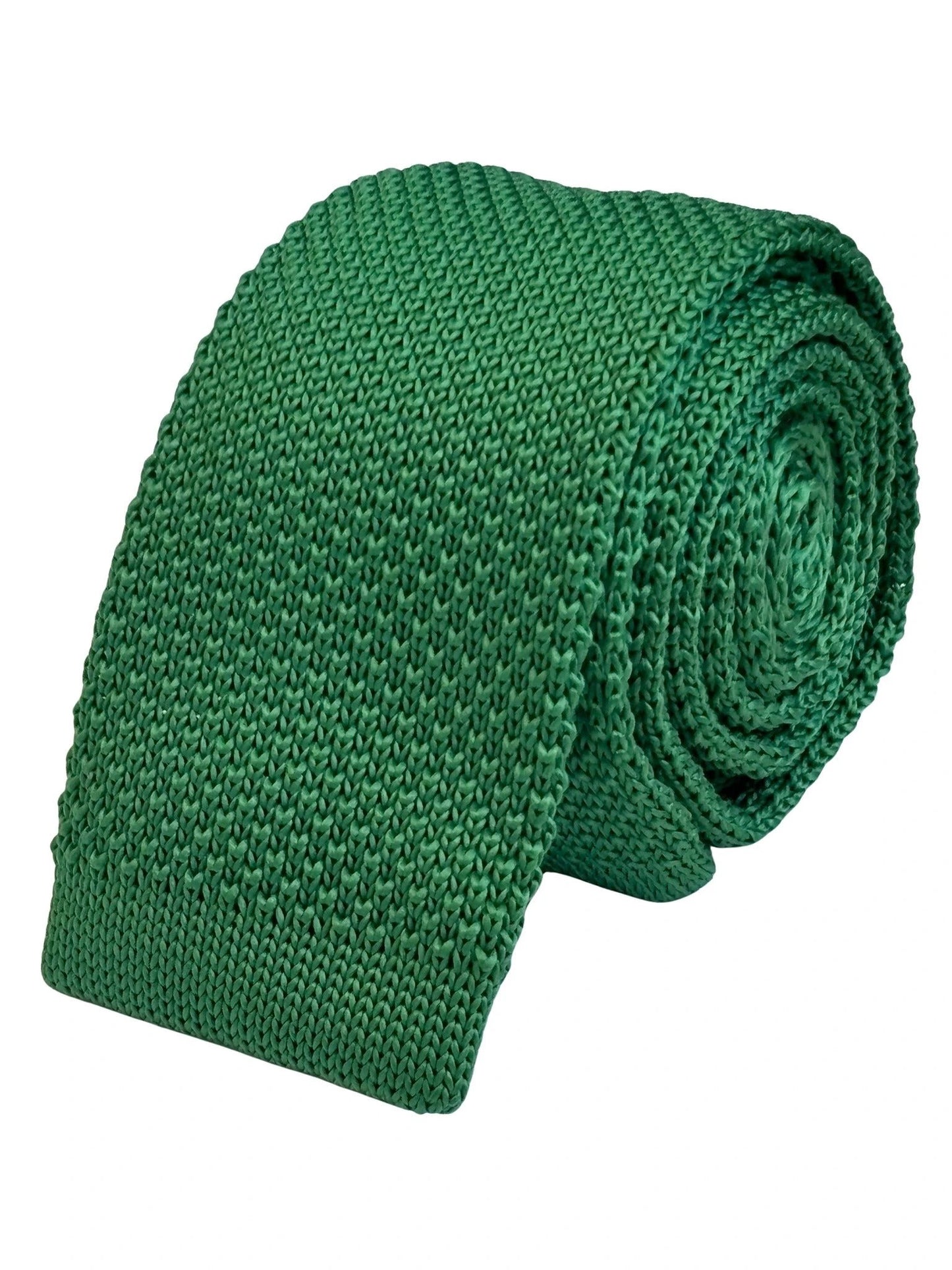 Bright Emerald Green Knitted Tie By Frederick Thomas - Handcrafted Precision For Contemporary Business Attire by Frederick Thomas Handmade Mens Ties