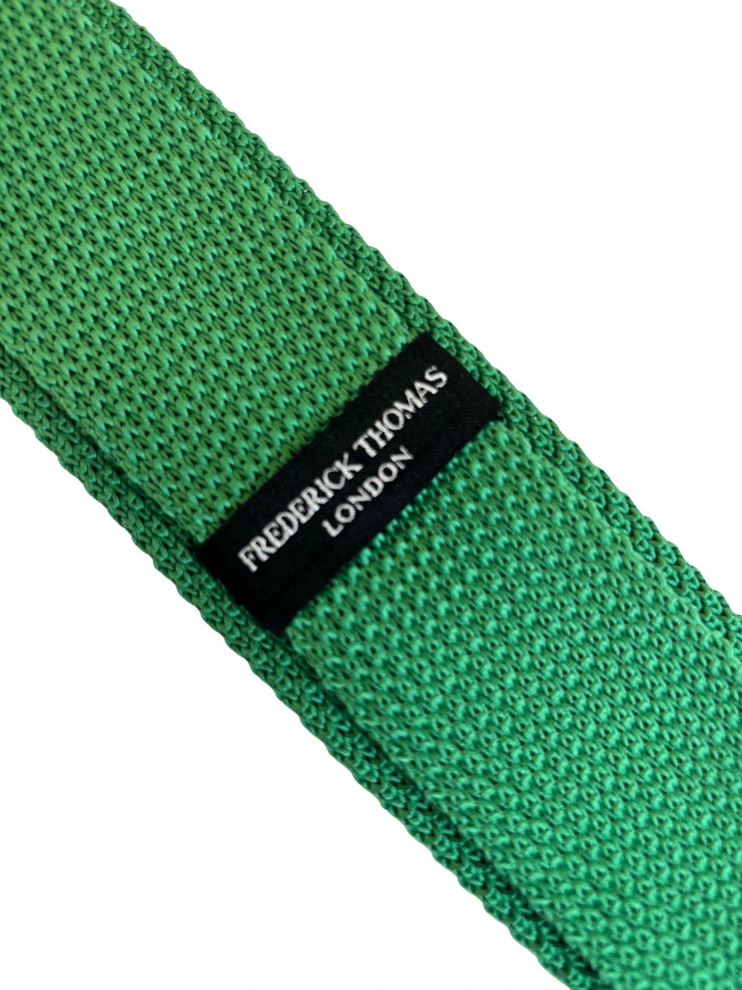 Bright Emerald Green Knitted Tie By Frederick Thomas - Handcrafted Precision For Contemporary Business Attire by Frederick Thomas Handmade Mens Ties