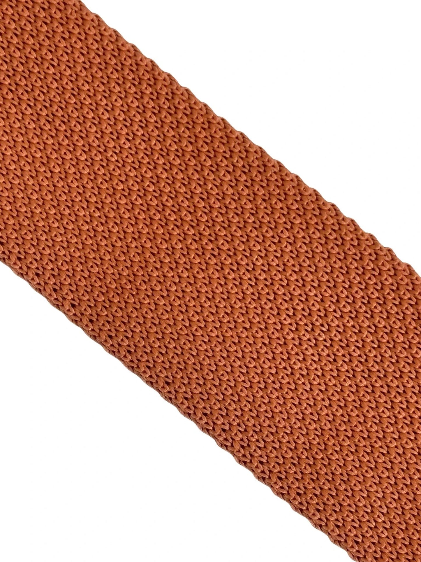 Copper Orange Dark Peach Coral Knitted Tie By Frederick Thomas - Handmade Statement Piece For Modern Professionals by Frederick Thomas Handmade Mens Ties