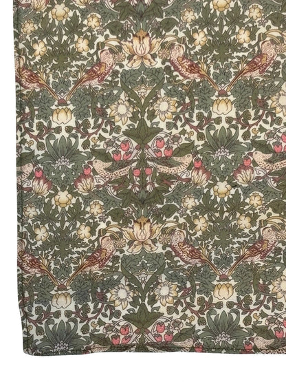 William Morris Style Green Strawberry Thief English Garden Wildflower Design Pocket Square - Timeless English Accessory by Frederick Thomas Handmade Mens Ties