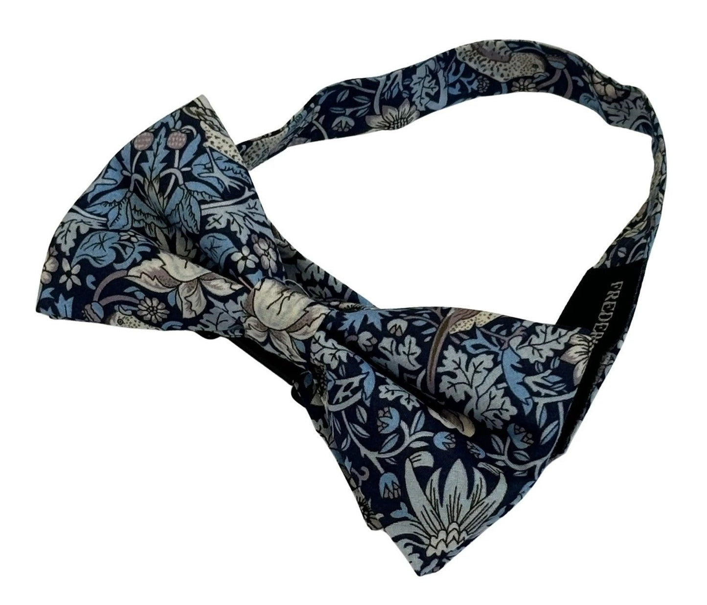 William Morris Liberty Style Blue Strawberry Thief Child's Bow Tie by Frederick Thomas Handmade Mens Ties