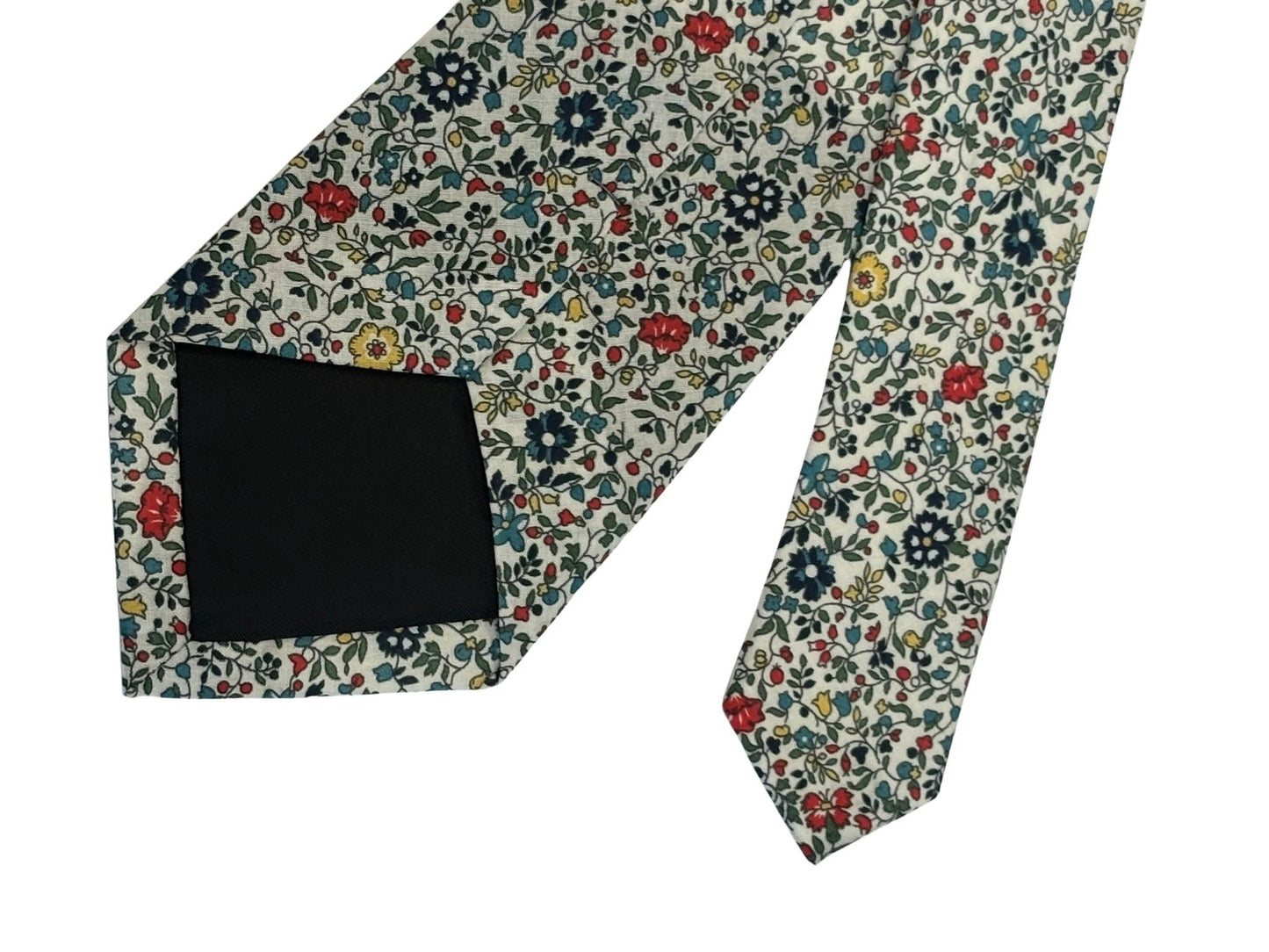 Liberty Style Ditsy Floral English Wildflower Design Tie - Handcrafted Luxury For Garden-Inspired Formal Wear by Frederick Thomas Handmade Mens Ties