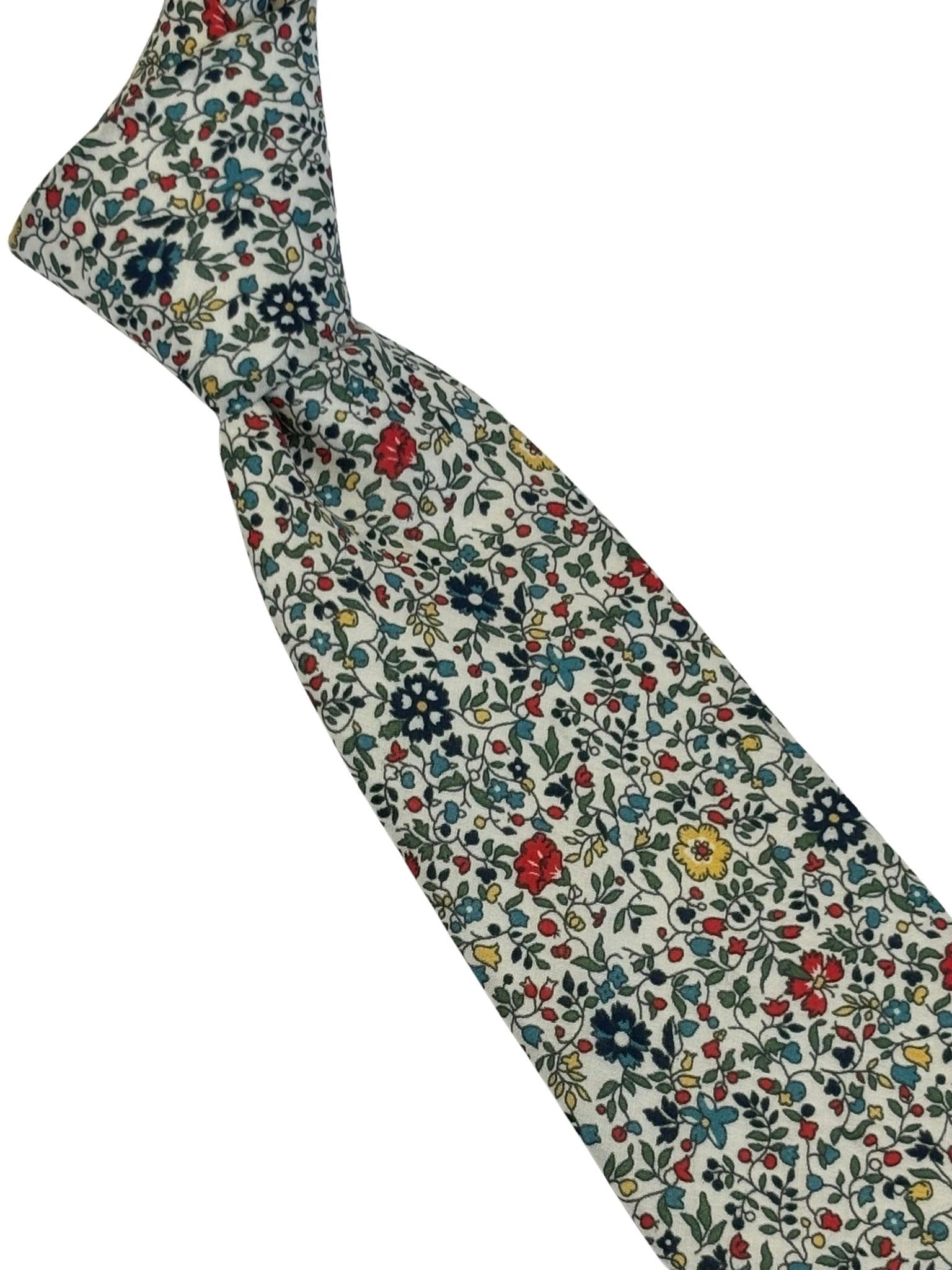 Liberty Style Ditsy Floral English Wildflower Design Tie - Handcrafted Luxury For Garden-Inspired Formal Wear by Frederick Thomas Handmade Mens Ties