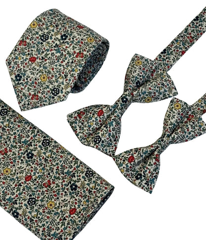 Liberty Style Ditsy Floral English Wildflower Design Adult Bow Tie by Frederick Thomas Handmade Mens Ties