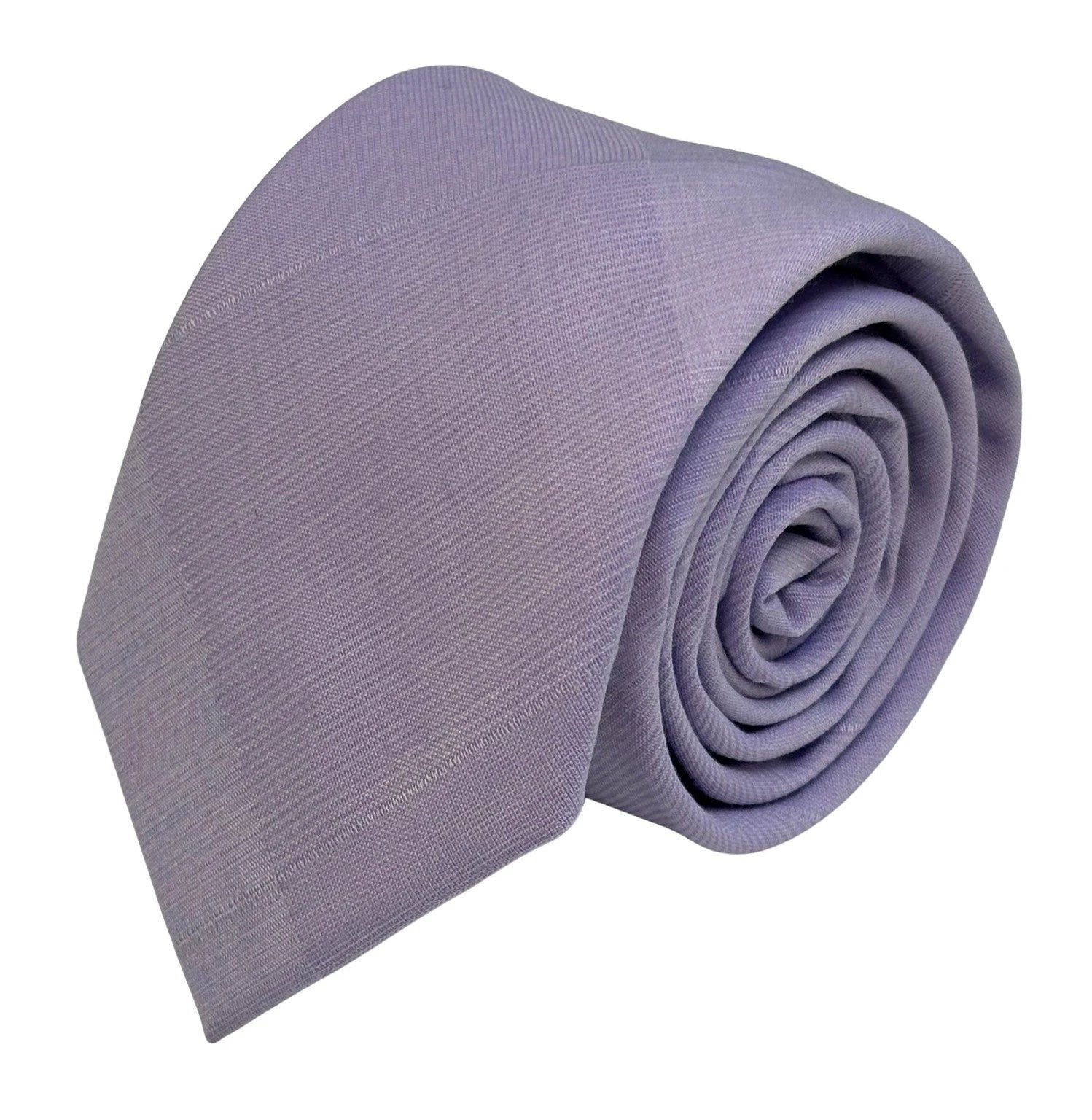 Extra Long Lilac Lavender Light Pale Purple Cotton Tie by Frederick Thomas Handmade Mens Ties