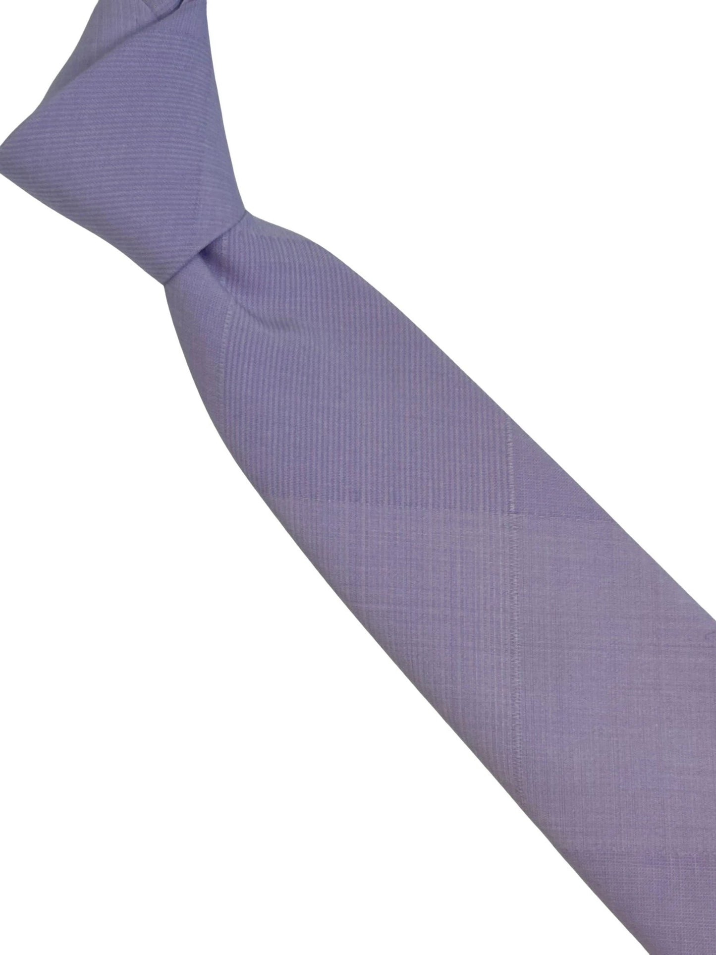 Lilac Lavender Light Pale Purple Cotton Tie - Handmade Luxury With Signature Floral Back Pattern by Frederick Thomas Handmade Mens Ties