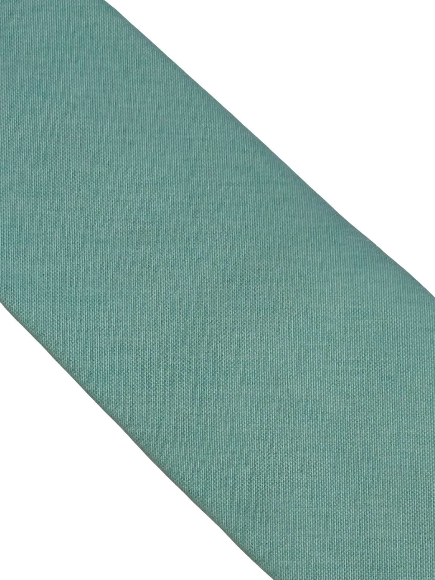 Frederick Thomas Extra-Long Plain Aqua Turquoise Cotton Tie - Refined Accessory For Subtle Colour And Timeless Craft by Frederick Thomas Handmade Mens Ties