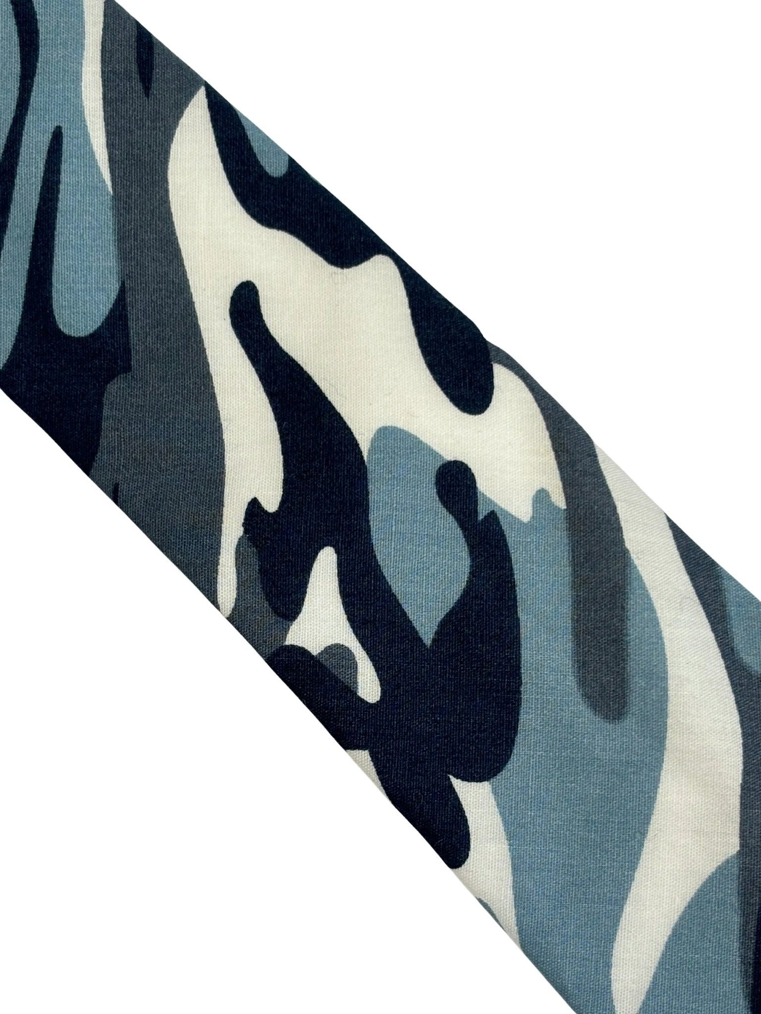 Extra Long Blue Camouflage Army Design Cotton Tie - Handmade Statement Piece For Office Professional And All Day Comfort by Frederick Thomas Handmade Mens Ties