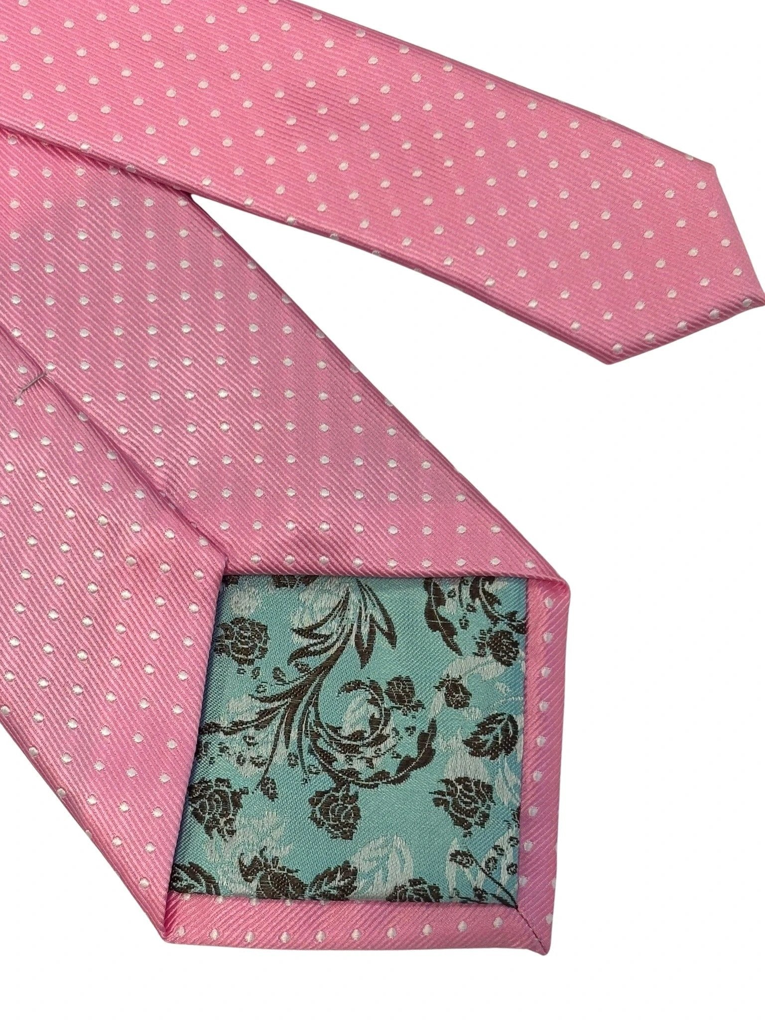 Ballerina Baby Pink Men’s Tie With White Pin Spot - Contemporary Blush For Smart Elegant Suits by Frederick Thomas Handmade Mens Ties