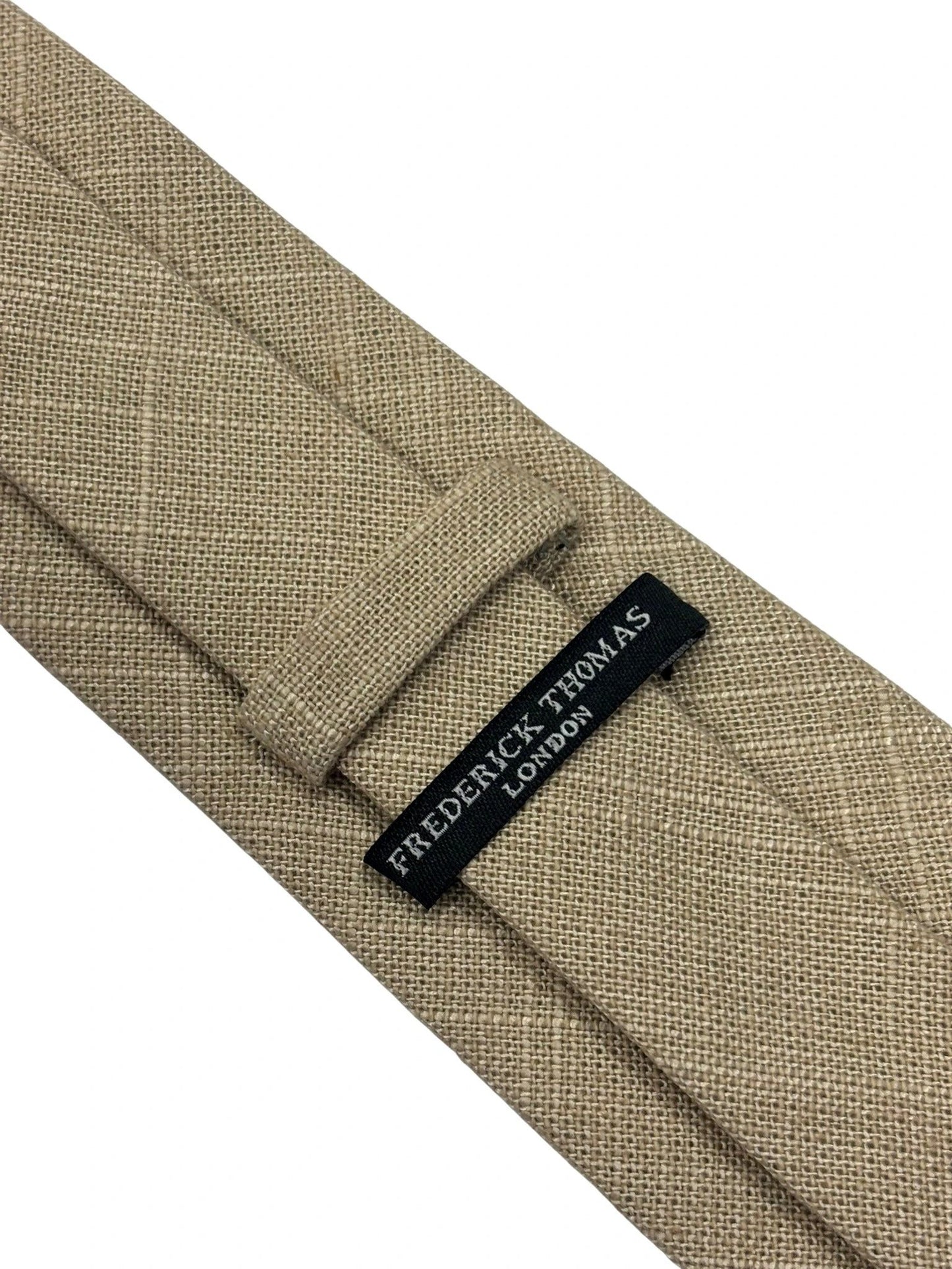 Frederick Thomas Handmade Beige Cream Linen Tie - Contemporary Textured Linen Neckwear For A Refined Professional Look by Frederick Thomas Handmade Mens Ties