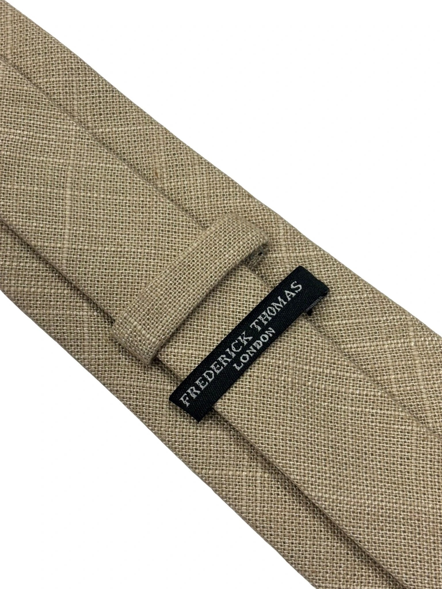 Frederick Thomas Handmade Beige Cream Linen Tie - Contemporary Textured Linen Neckwear For A Refined Professional Look by Frederick Thomas Handmade Mens Ties