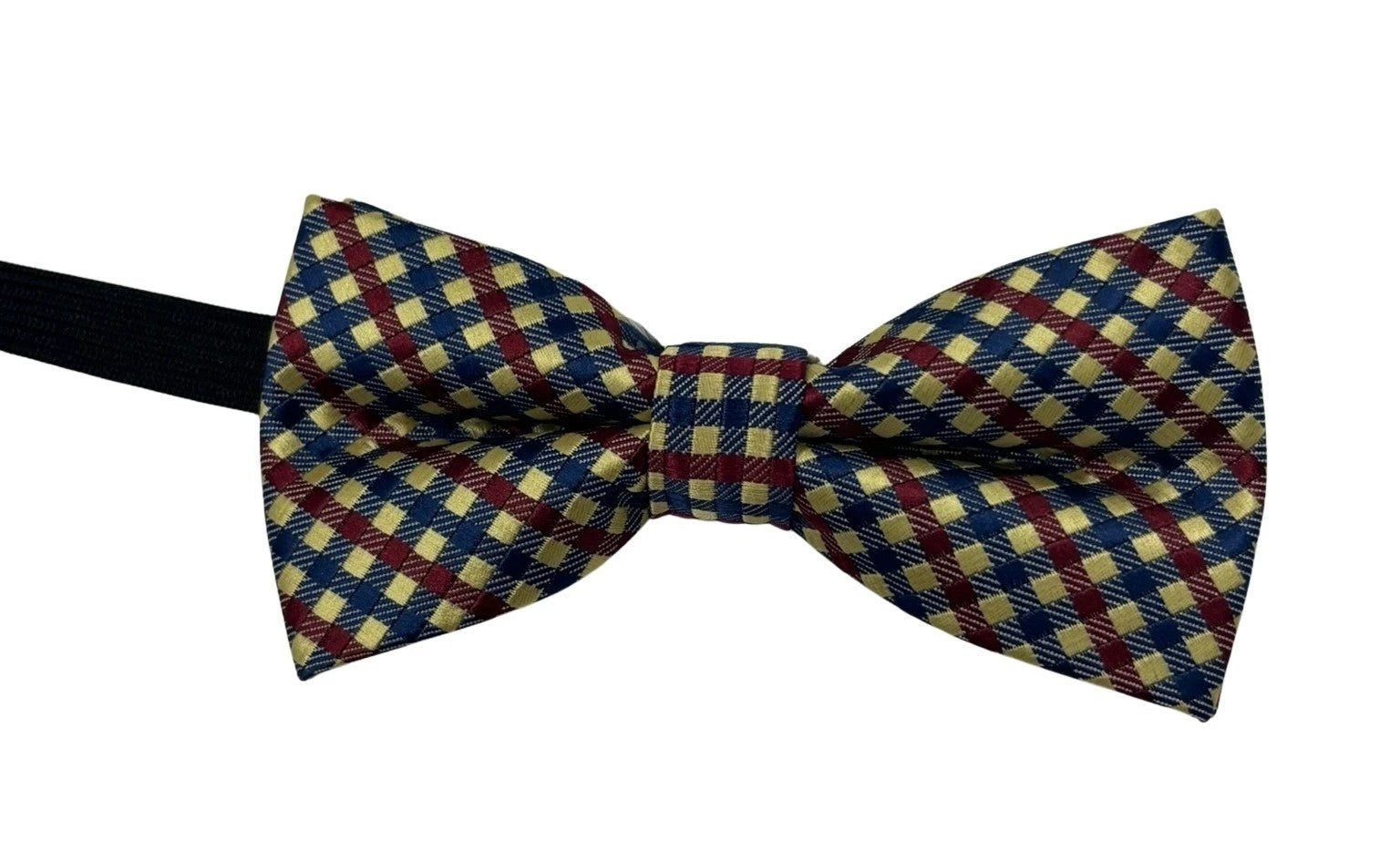 Cream Blue Red Gingham Check Design Childrens Bow Tie - Classic Mini Formal Accessory For Weddings And Parties by Frederick Thomas Handmade Mens Ties