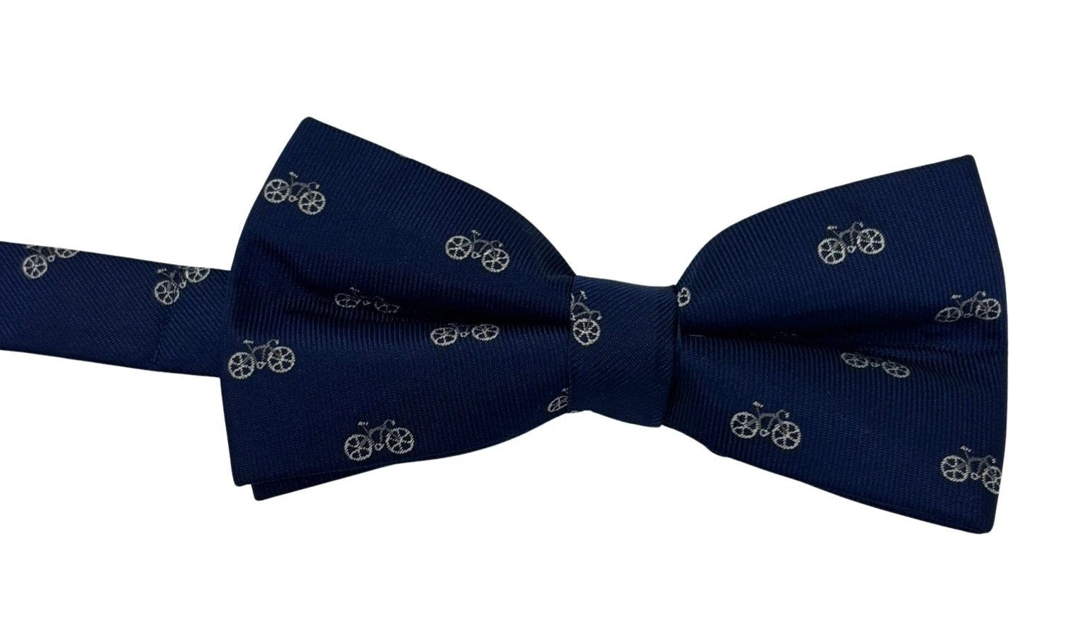 Navy Blue Adult Bow Tie With Bicycle Design - Refined Accessory For The Luxury Professional Man by Frederick Thomas Handmade Mens Ties