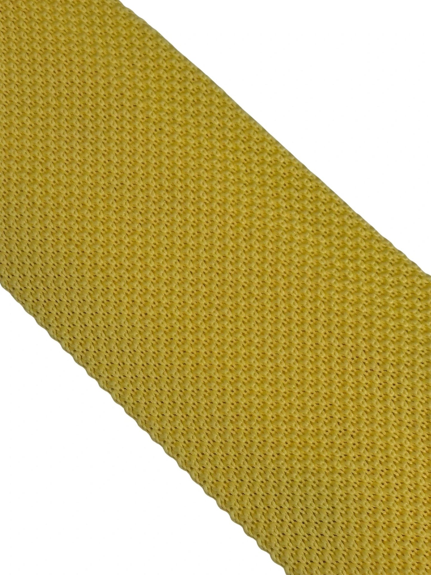 Lemon Yellow Knitted Tie by Frederick Thomas - Handcrafted to Elevate Formal Ensembles With Vibrant Confidence by Frederick Thomas Handmade Mens Ties
