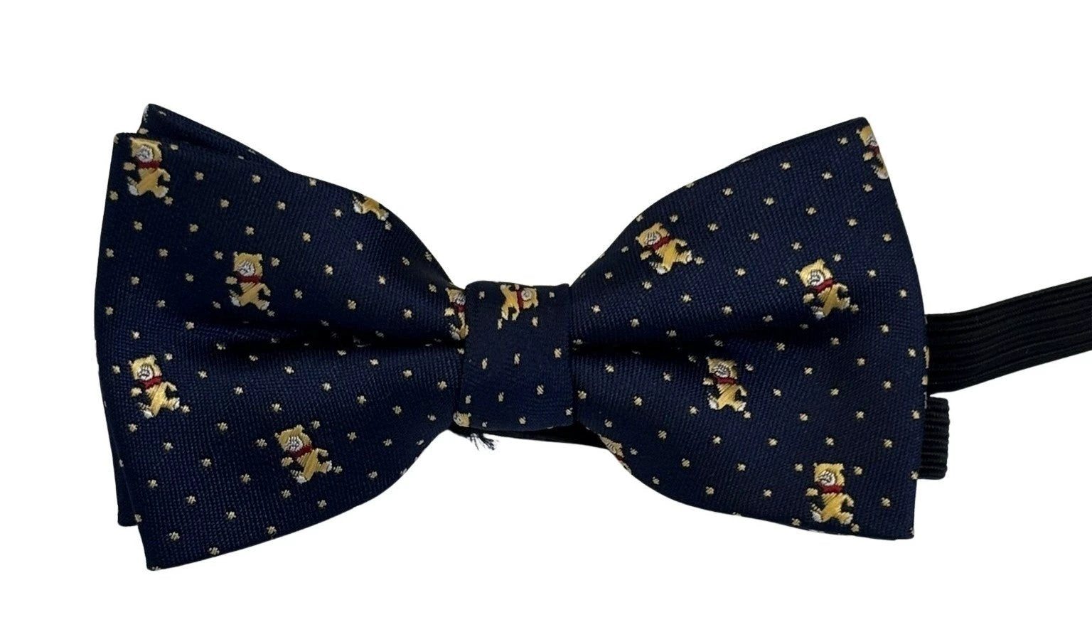 Child's Navy Dark Blue Bow Tie - Charming Teddy Bear Design For Smart Outfits And Occasions by Frederick Thomas Handmade Mens Ties