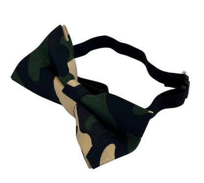 Child's Bow Tie With Army Green Camouflage Design - Subtle Formal Edge For Confident Little Style by Frederick Thomas Handmade Mens Ties