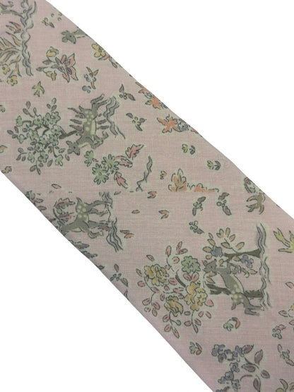 Handmade Blush Pale Pink Cotton Tie With Woodland Deer Fawn Design - Elegant Statement for the Luxury Professional by Frederick Thomas Handmade Mens Ties