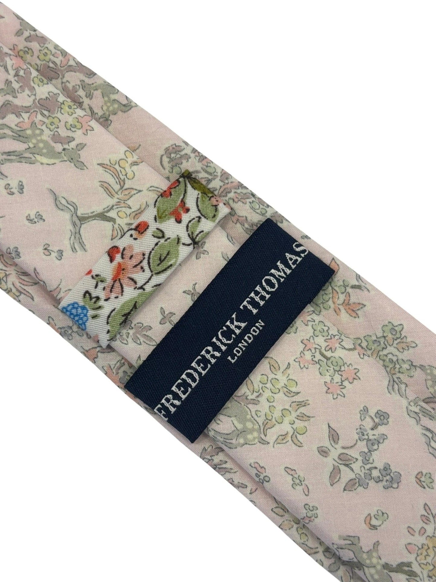 Handmade Blush Pale Pink Cotton Tie With Woodland Deer Fawn Design - Elegant Statement for the Luxury Professional by Frederick Thomas Handmade Mens Ties