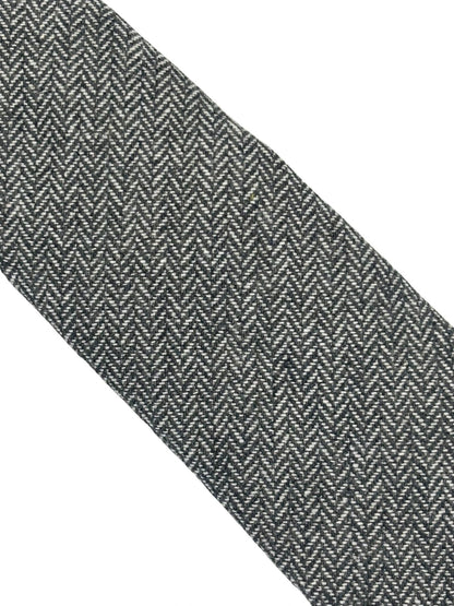 Dark Grey And Cream Wool Tie With Herringbone Design - Handcrafted Wool For Timeless Elegance by Frederick Thomas Handmade Mens Ties