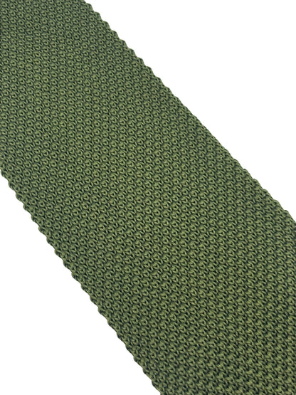 Frederick Thomas Khaki Army Green Knitted Tie - Handmade Textured Knit With Classic 8cm Pointed End by Frederick Thomas Handmade Mens Ties