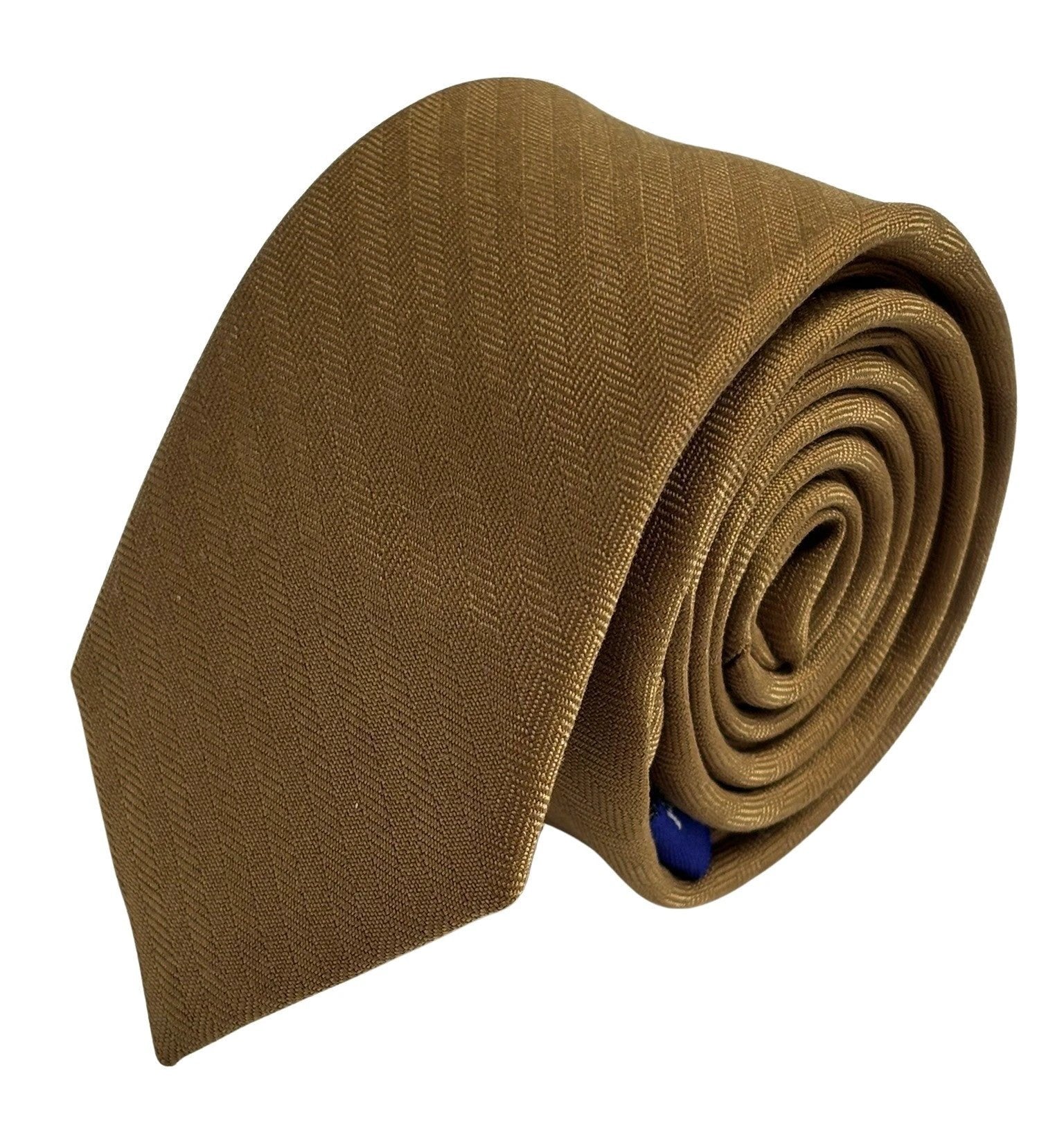 Golden Brown Herringbone Cotton Tie - Handcrafted Warmth And Timeless Texture For The Modern Professional by Frederick Thomas Handmade Mens Ties
