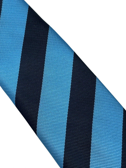 Frederick Thomas Barber Stripe Tie - Handmade Classic Denim Blue And Navy Duo For The Modern Professional by Frederick Thomas Handmade Mens Ties
