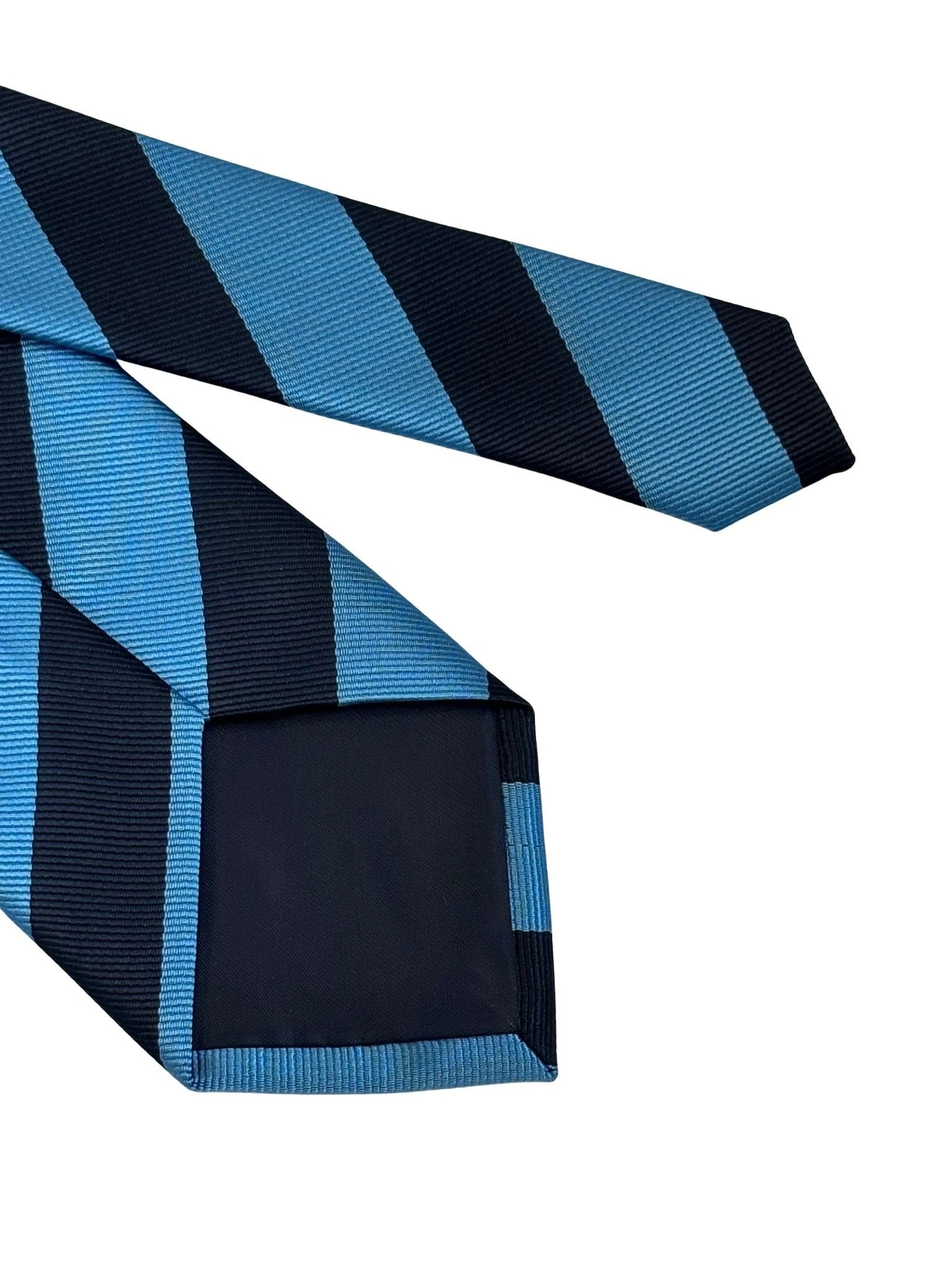 Frederick Thomas Barber Stripe Tie - Handmade Classic Denim Blue And Navy Duo For The Modern Professional by Frederick Thomas Handmade Mens Ties